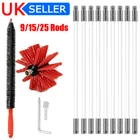Flexible Chimney Sweep Set Flue Sweeping Brush and Rod Kit Soot Cleaning Rods