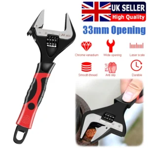 6 Inch Adjustable Large Extra Wide Jaw Spanner Wrench 0-30mm Large Opening UK