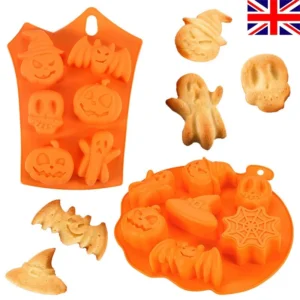 Halloween Silicone Mould 6 Pumpkin Ghost Bat Skull Cake Chocolate Candle Craft