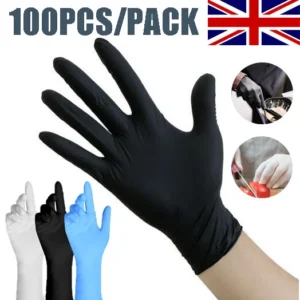 100PCS Disposable Nitrile Gloves Powder Latex Free Blue Medical Strong 1000 S-XL