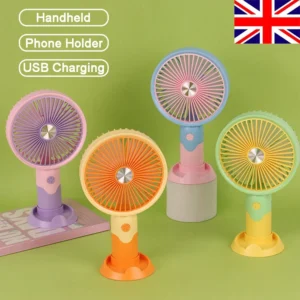 HandHeld Fan USB Rechargeable Fan Mini Fan Desktop with Phone Holder Home/Office