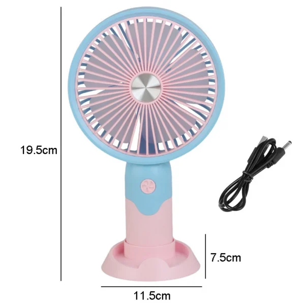 HandHeld Fan USB Rechargeable Fan Mini Fan Desktop with Phone Holder Home/Office - Image 5
