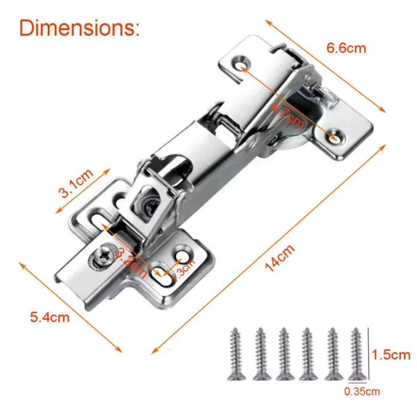 2/4/8Pcs 165 Degree Cabinet Hinges Soft Close Kitchen Cupboard Wardrobe Door UK - Image 4