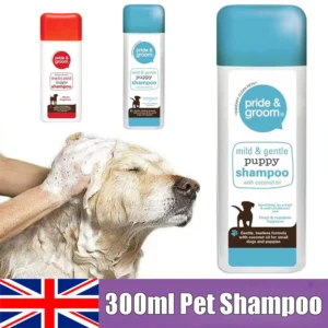 300ML Antibacterial Mild & Gentle Puppy Dog Pet Shampoo with Coconut Oil Soft UK