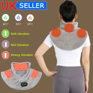 Electric Heating Shoulder Neck Pad Massager USB Cervical Brace Wrap Thermal UK