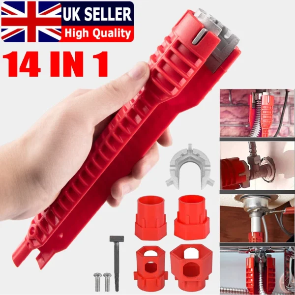 14 IN 1 Faucet Sink Wrench Plumbing Tools Pipe Tap Spanner For Bathroom Kitchen