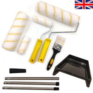 12PCS Paint Roller Kit 9in Home Wall Ceiling Handle Decorating Tool Runner Brush