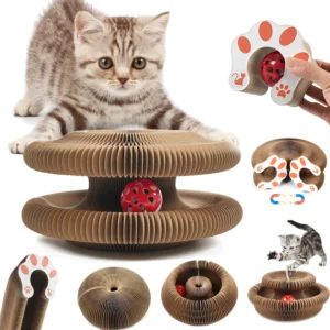 Accordion Magic Organ Cat Scratching Board Toy - Kitty Kurlz Ball Scratch Pad UK