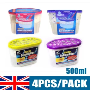 4PCS 500ml Disposable Moisture Dehumidifier Interior Damp Absorber For Home UK