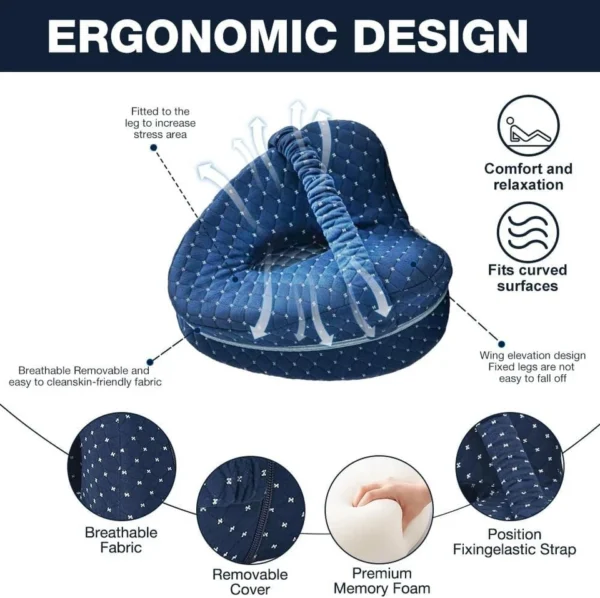 Leg Pillow Orthopedic Knee Pillow Memory Leg Knees Pain Cushion for Side Sleeper
