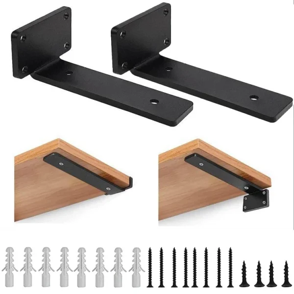 2/8/10Pcs Floating Shelf Brackets 20CM Heavy Duty Metal for Support Wall Hanging - Image 4