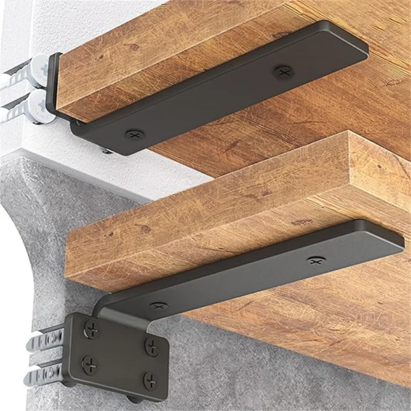 2/8/10Pcs Floating Shelf Brackets 20CM Heavy Duty Metal for Support Wall Hanging - Image 2