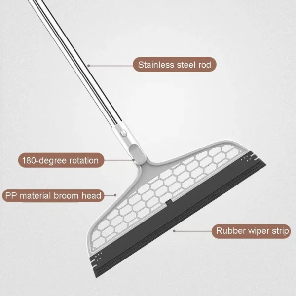 Swivel Head Window Wiper Bathroom Glass Squeegee Cleaner 36 X 86cm 180° Rotation - Image 5
