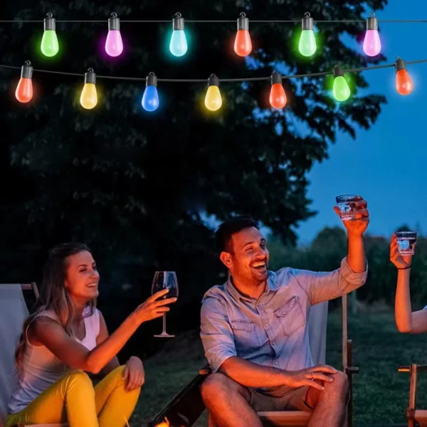 Solar Powered Retro Edison Bulbs Festoon Lights Outdoor LED Fairy String Light - Image 6