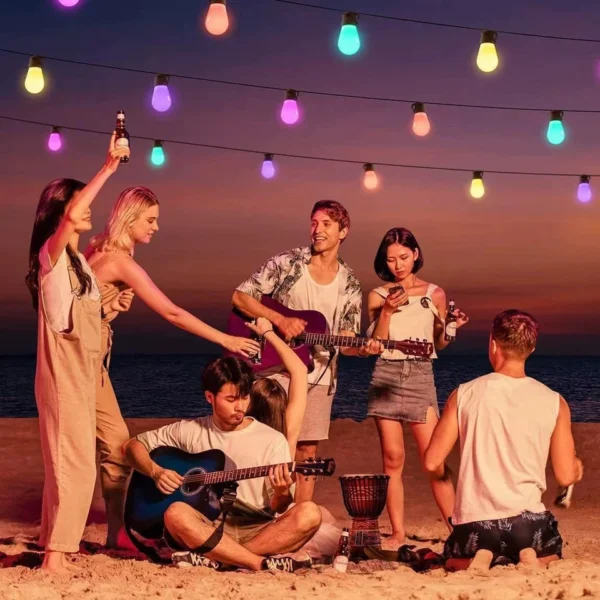 Solar Powered Retro Edison Bulbs Festoon Lights Outdoor LED Fairy String Light - Image 3