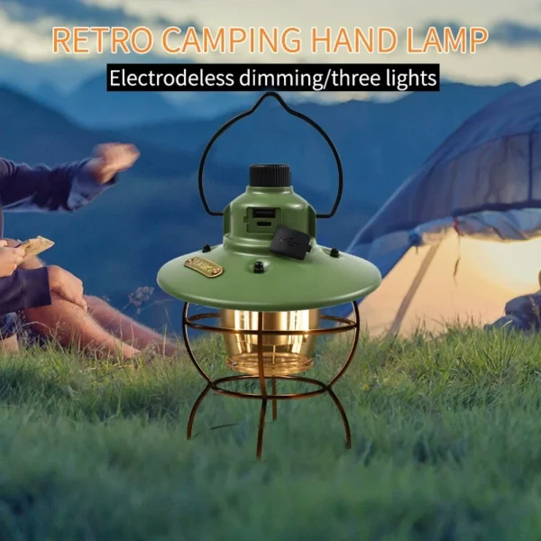 Portable Camping Light LED Tent Lantern Light Hanging Lamp Rechargeable Outdoor - Image 6