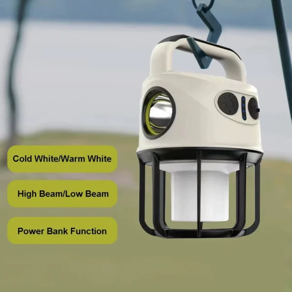 LED Portable Camping Torch USB C Rechargeable Lantern Night Light Tent Lamp UK - Image 6