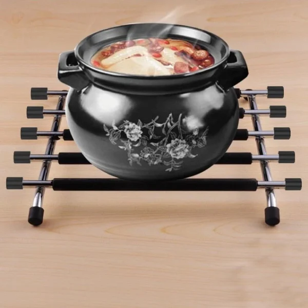 Kitchen Trivet Worktop Saver Hot Pot Pan Stand Rack Silicon and Stainless Steel - Image 7