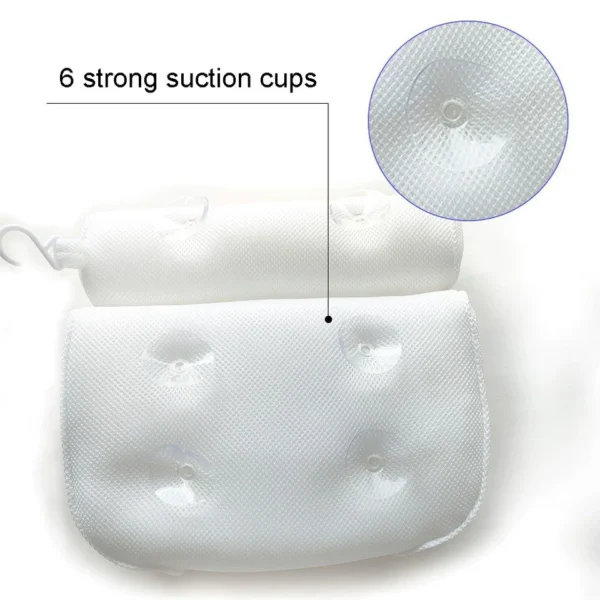 Luxury Bathroom Spa Bath Pillow Non-Slip Comfortable Bathtub Headrest Cushion UK - Image 2