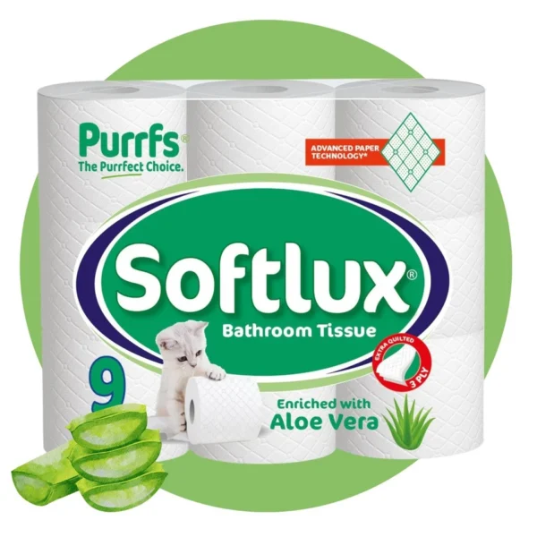 45 Rolls 3 Ply Soft Lux Toilet Roll Aloe Vera Cheap Value Offer Bathroom Tissues - Image 2