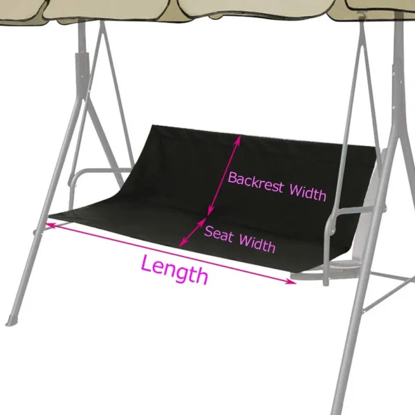 wing Seat Replacement Cover Part For Garden Swinging Bench/Hammock 2/3 Seaters - Image 2