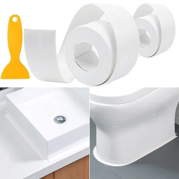 ath Kitchen Caulk Tape Sealant Strip Self Adhesive Toilet Wall PVC Sealing Tape - Image 2