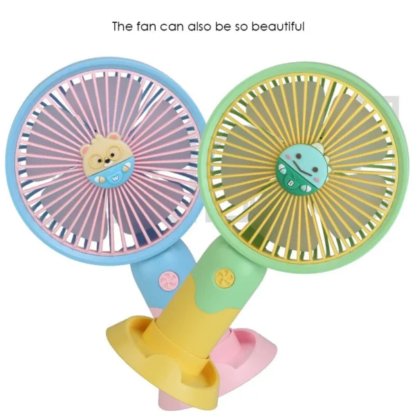 HandHeld Fan USB Rechargeable Fan Mini Fan Desktop with Phone Holder Home/Office - Image 4