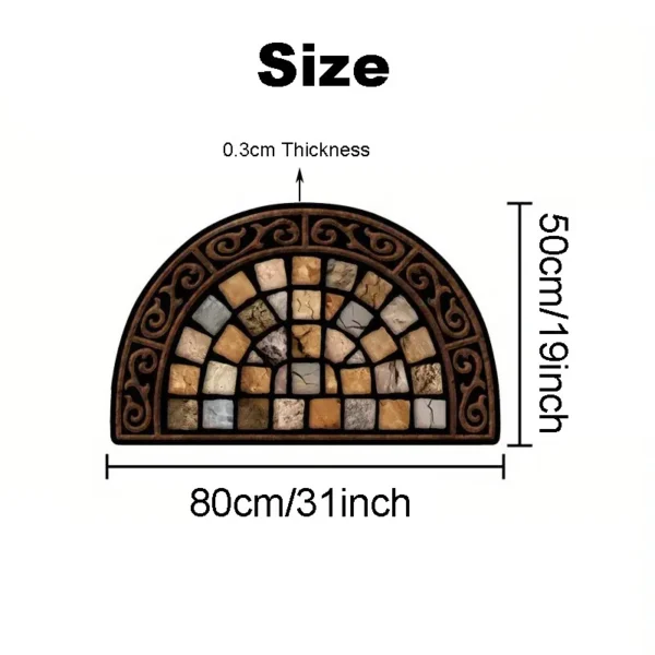 Welcome Mat Front Back Door Outdoor Doormat Round Half Moon Entrance Porch Home - Image 5