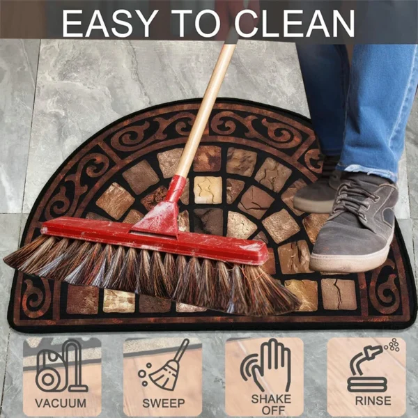 Welcome Mat Front Back Door Outdoor Doormat Round Half Moon Entrance Porch Home - Image 4