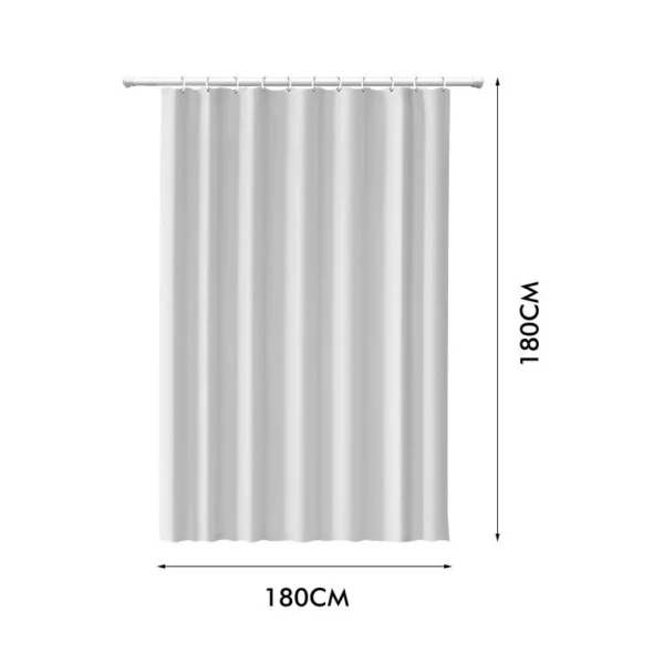 1/2/3Pcs Shower Curtain Waterproof Mould Proof Bathroom Curtains White 180x180cm - Image 3
