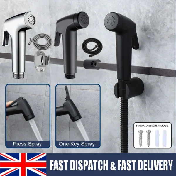 Handheld Douche Spray Gun Shower Head Shower Pets Bidet Shattaf Jet Sprinkler UK