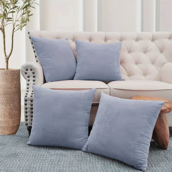 4-12pcs Plush Velvet Square Cushion Cover Pillow Case Sofa Bed Home Decor 18x18" - Image 5