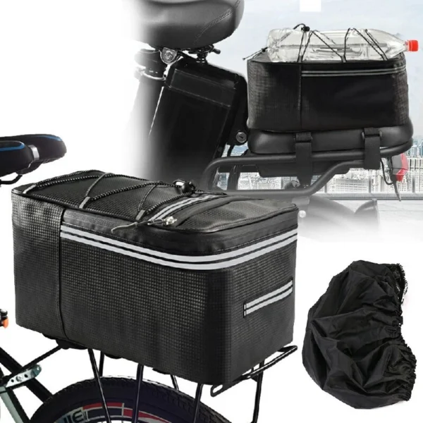 Waterproof Cycling Bicycle Rear Trunk Rack Seat Bag Bike Pannier Bag Reflective - Image 6
