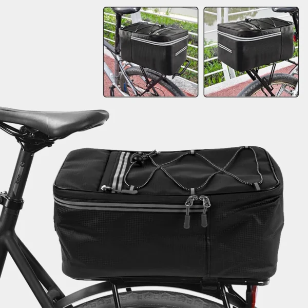 Waterproof Cycling Bicycle Rear Trunk Rack Seat Bag Bike Pannier Bag Reflective - Image 4
