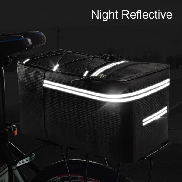 Waterproof Cycling Bicycle Rear Trunk Rack Seat Bag Bike Pannier Bag Reflective - Image 3
