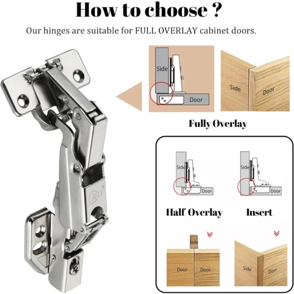 2/4/8Pcs 165 Degree Cabinet Hinges Soft Close Kitchen Cupboard Wardrobe Door UK - Image 5