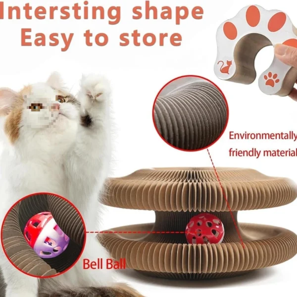 Accordion Magic Organ Cat Scratching Board Toy - Kitty Kurlz Ball Scratch Pad UK - Image 3