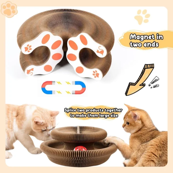 Accordion Magic Organ Cat Scratching Board Toy - Kitty Kurlz Ball Scratch Pad UK - Image 2