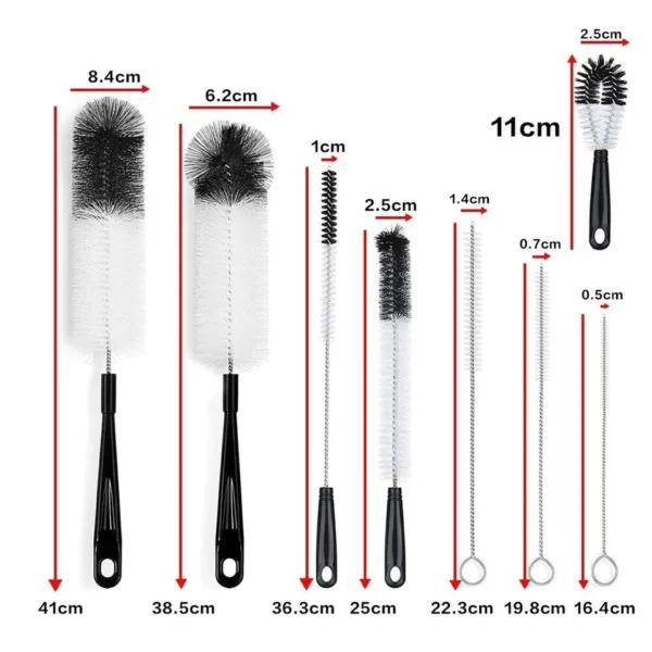 8 Pack Bottle Cleaning Brush Set Long Handle Bottle Cleaner with Kettle Lid UK - Image 4