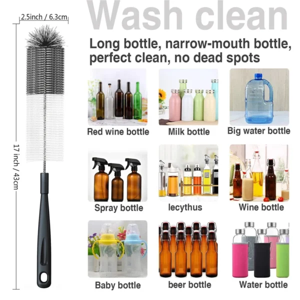 8 Pack Bottle Cleaning Brush Set Long Handle Bottle Cleaner with Kettle Lid UK - Image 3