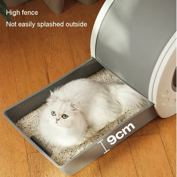 Large Cat Litter Box Hooded Litter Tray Drawer Sterilize Deodorize Self-cleaning - Image 3