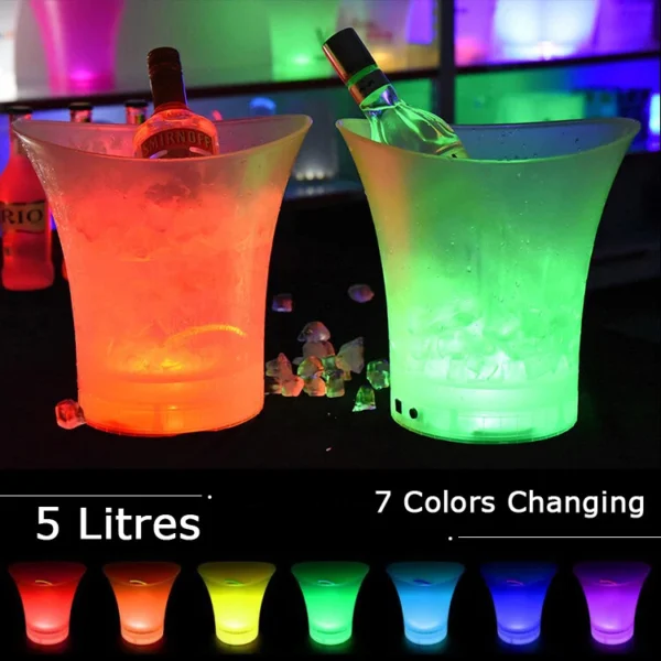 1-10Pcs 5L LED ICE BUCKET Dining Bar Color Changing Champagne Wine Drink Cooler - Image 4