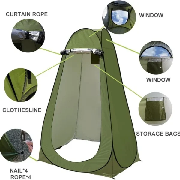 Portable Outdoor Instant Pop Up Tent Privacy Camping Shower Toilet Changing Room - Image 4