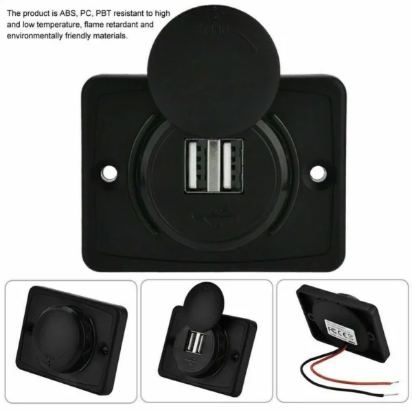 2x 12V Fast Car Charger Dual USB 3.1A Adapter Power Socket Charging Panel Mount