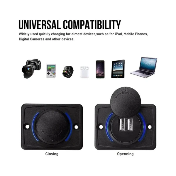 2x 12V Fast Car Charger Dual USB 3.1A Adapter Power Socket Charging Panel Mount - Image 4