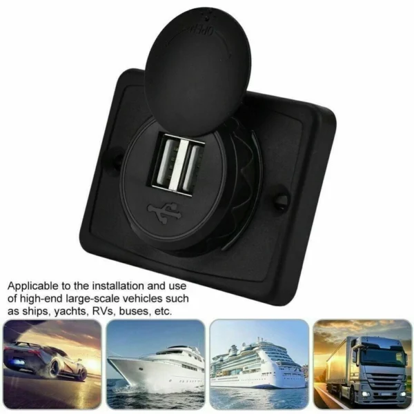 2x 12V Fast Car Charger Dual USB 3.1A Adapter Power Socket Charging Panel Mount - Image 2