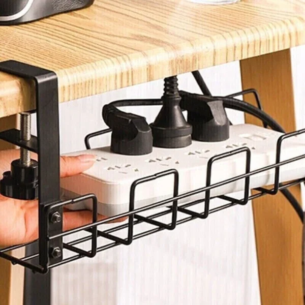 1/2/3PCS Under Desk Cable Tray Management Tidy Wire Cord Storage Rack Organizer - Image 2