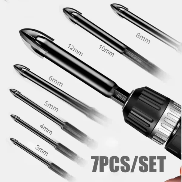 7× Dry Diamond Drill Bits For Granite Tile Glass Porcelain Marble Ceramic Set UK - Image 6